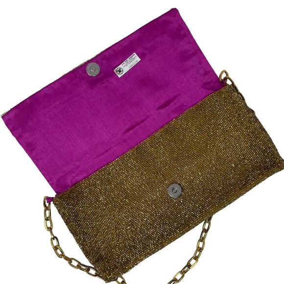 Christiana Vintage Evening Bag - Gold Beaded Shoulder Bag - Picture 3 of 6